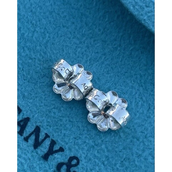 RARE Return Tiffany & Co. Silver 10mm Double Heart Dangle Drop Stud Earrings 925 - Picture 15 of 16